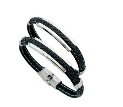 China Cavity Leather Medium Shell Bracelet Hiphop Fashion Jewelry Car Exquisite Yarn Woven Rope Soft Rope Bracelet for sale