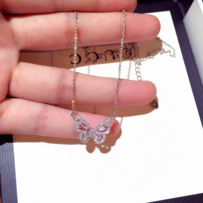 China High Quality Fashion Design Women Jewelry New Butterfly Shaped Micro Zircon Choker Inlaid Necklace for sale