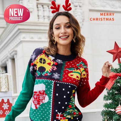 China 2021 New Arrival Christmas Apparel Ugly Snow Sweater Anti-wrinkle Knit Sweater For Women for sale