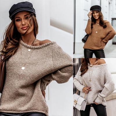 China Anti-Wrinkle New Arrive Winter Women's Loose Fit Long Sleeve Pullover Knitted Women Sweater for sale