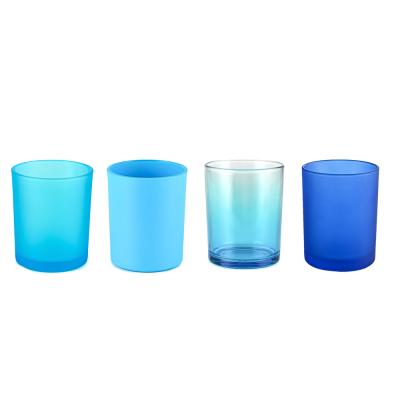 China Red Black Rose Amber Blue Green Yellow Empty Glass Candle Jars Eco-friendly 220ml 315ml 430ml 550ml With Bamboo Lids And Metal Lids for sale