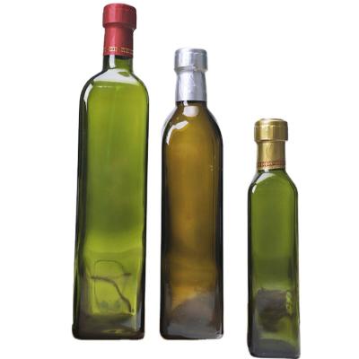 China Hot Liquid 50ml 100ml 250ml 750ml Amazon Loves Bulk Round Square Olive Oil Glass Dark Green Bottles For Kitchen for sale