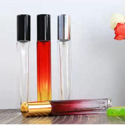 China Custom Color Glass Liquid Bottle 5/10ml Spray Empty Portable Mini Glass Spray Bottle Sample Aluminum Cap Refillable Perfume Bottle for sale