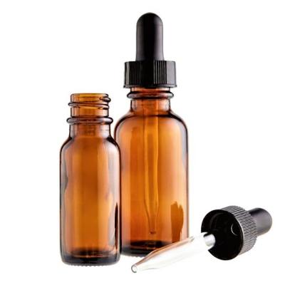 China Personal Care 1oz 2oz 4oz 8oz 16oz Clear Color Round Perfume Essential Oil Bottles Glass Dropper Bottle Amber With Pipette for sale