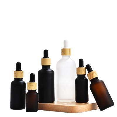 China Personal Care Wholesales Factory Price Matte Amber Black Clear Frosted Essential Oil Bottle Dropper Tincture Bottle Glass Dropper for sale