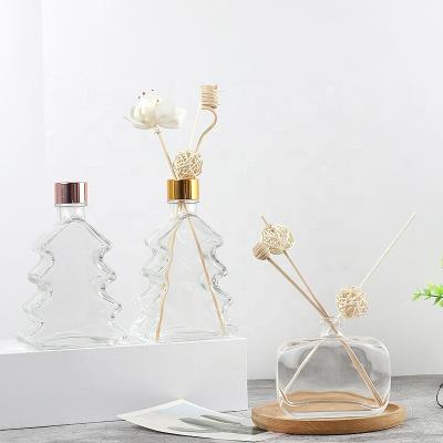 China High Quality 100ml Empty Aromatherapy Christmas Tree Glass Tubular Diffuser Bottle With Cork for sale