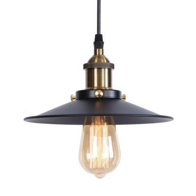 China Modern Vintage Light Hotel Indoor Lighting Home Pendant Lights E27 Bulb With Hang Line Adjustable Black Color for sale