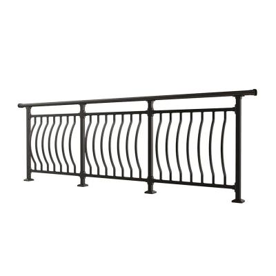 China Apartment French Iron Staircase Railing with Wall Mounted Metal Handrails Balustrade for sale