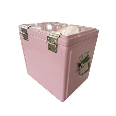 China 15L Vintage Waterproof Multi Colored Customized Cooler Accept Cooler Metal Beverage Box Beach Beer Cooler for sale