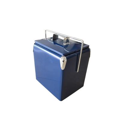 China Waterproof 13L Retro Metal Cooler Box For Outdoor Picnic for sale