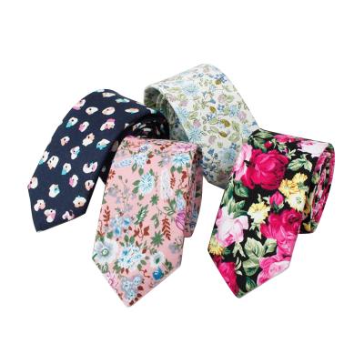 China Wholesale Cheap Cotton Mens Floral Printed Neck Ties With Custom Logo for sale