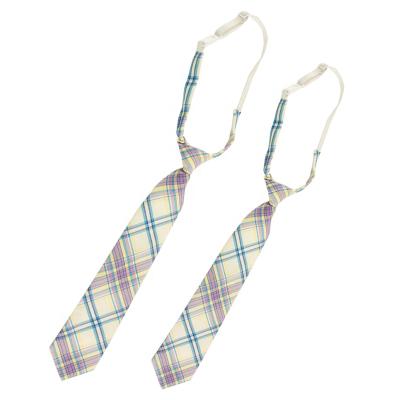 China Cheap Custom Polyester+cotton Kids Children Plaid Polyester Cotton Neck Tie for sale