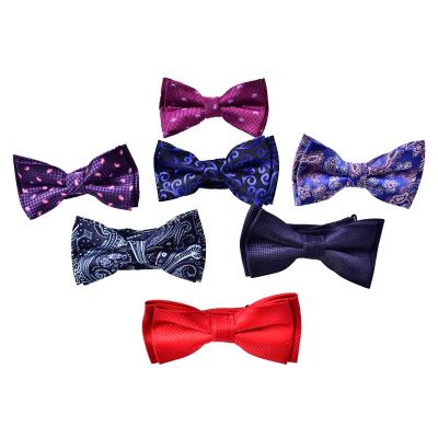 China Fashion Hot Selling Custom Paisley Pattern Microfiber Polyester Bowties For Men for sale