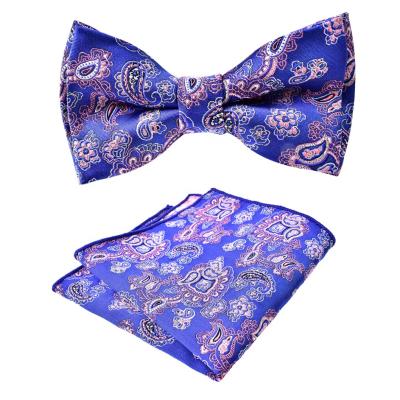 China Wholesale Custom Paisley Mens Colorful Square Paisley Bow Tie And Pocket Sets for sale