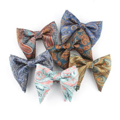 China High Quality Paisley Pattern Fashion Polyester Large Party Oversized Bow Ties For Men for sale