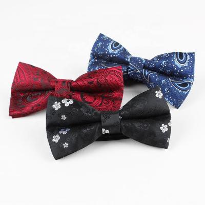 China Fashion High Grade Custom Made Mens Paisley Pattern Polyester Bow Ties For Party Wedding for sale