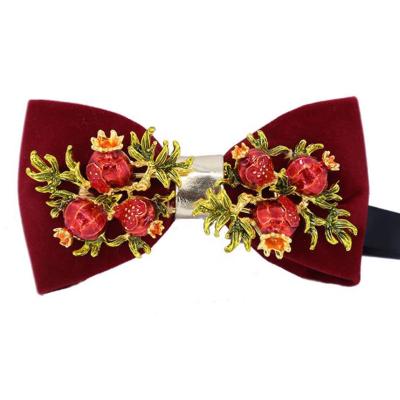 China Colorful Special Design Burgundy Hand Made Adjustable Bow Tie For Business for sale