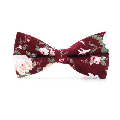 China Fashion Fancy Design Multi Color Mens Floral Printed Cotton Wedding Bow Ties for sale