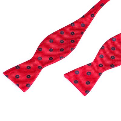 China Latest fashion accessories dot polyester self tie fashionable red bow tie with quality qssurance for sale