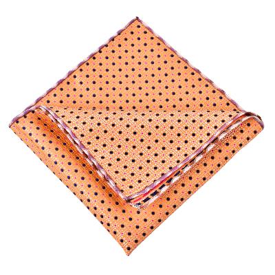 China Hot Selling Custom Dot Orange Checked Dot Cotton Handkerchief For Men for sale