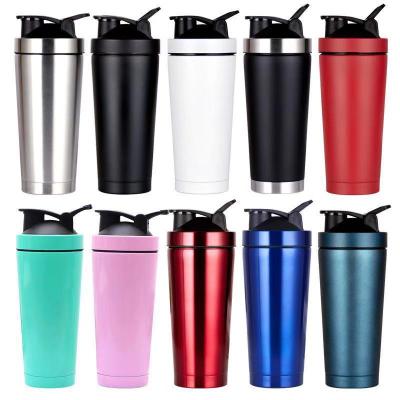 China 2019 New Custom Protein Shaker Bottle Double Wall Stainless Steel Blender Viable Shaker Bottles for sale