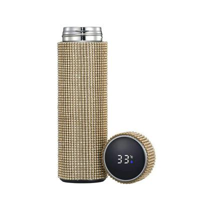 China 2021 hot sale eco-friendly custom PORTABLE insulated stainless steel diamond outdoor smart water bottle for sport for sale