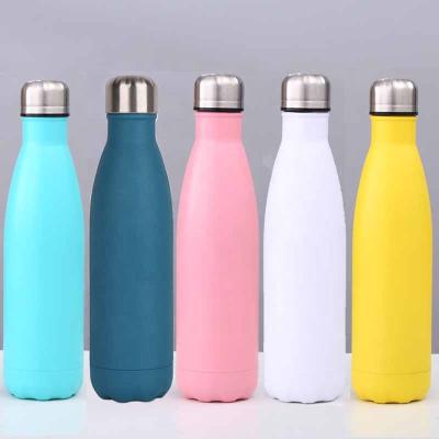 China Sustainable 500ml Double Wall Insulated Stainless Steel Powder Coating Cola Bottle , Cola Shape Sports Thermos for sale