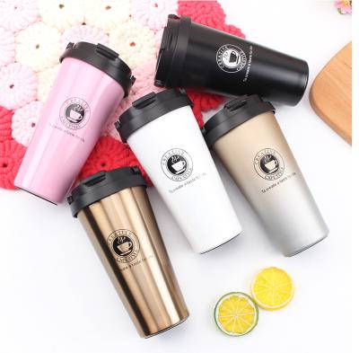 China 2019 Wholesale 16oz Reusable Metal Travel Mug Logo Flask Milk Coffee Mug Customized Vacuum Insulated Thermos 2019 for sale