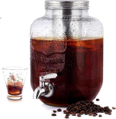 China Sustainable Wholesale 1 Gallon Iced Cold Glass Coffee Maker Mason Jar Cold Brew For Coffee for sale