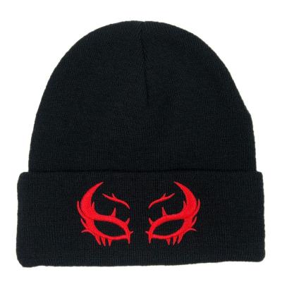 China OEM COMMON Solid Color Acrylic Simple Winter Keep Warm Knitted Hat With Custom Designer Logo Beanie Embroidery for sale