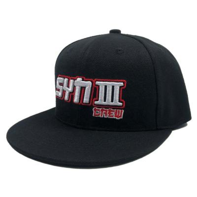 China Design COMMON Fashion Black OEM OEM Panel Acrylic 6 gorras Baseball Hat With Your Design Custom Logo Embroidery Snapback Hat for sale