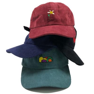 China COMMON 6 Panel High Quality Unisex Colorful Unstructured Baseball Cap Gorras Fashion OEM Embroidery Logo Corduroy Dad Hat for sale