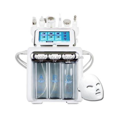 China 2022 Portable Exfoliators 7 In 1 Machine Aqua Peel Small Bubble Diamond With Hydra H2O2 Microdermabrasion Facial 7 Colors Led Mask for sale