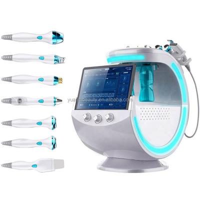 China 2022 Multifunctional Intelligent Ultrasonic Facial Scrubber Acne Hydraulic Dermabrasion RF Machine Skin Analyzer Analysis Treatment for sale