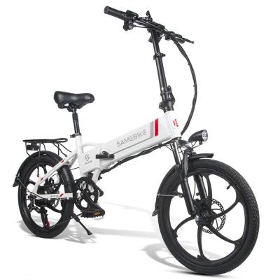 China Aluminum Alloy Samebike 20LVXD30 Smart Folding Electric Bicycle E-Bike Fat Tires Speed ​​350W Moped Cycling 25-35km/h 20 Inch Bike EU USA Stock for sale