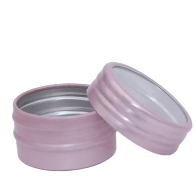 China No Leaking Gift Packaging Eyeing Effect Aluminum Tin Jar Container With Clear Window Cap for sale