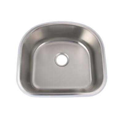 China Without Faucet Undermount 18-Gauge Stainless Steel 23-5/8 In. D-Shape 0-Hole Single Bowl Kitchen Sink for sale