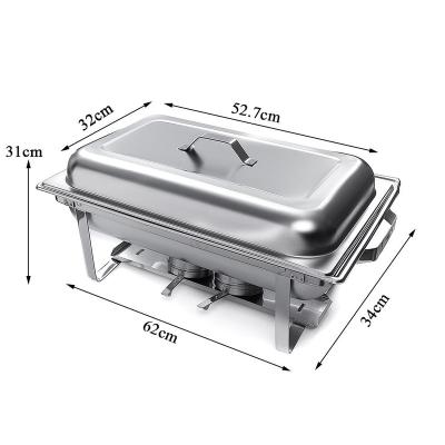 China Restaurant Kitchen Buffet Food Warmer Gold Electric Chafing Dishes for sale