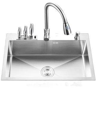 China With Faucet High Quality Handmade Kitchen Sink China Silver White Kitchen Sink With Single Bowl for sale