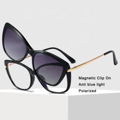 China Fashion Sunglasses Amazon Glasses Square Frame Magnet Blue Light Best Selling Anti Clip On Sunglass Sun Glasses for sale