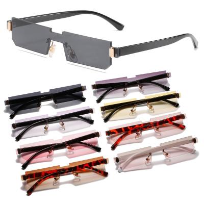 China High Quality Custom Rimless Rimless Small Ocean Fashion Street Fashion Manufacturer Sunglasses Frameless Plastic Women Rectangle Rimless for sale