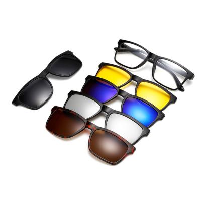 China High Eye Protection Decoration Standared EU Designers Night Vision Cut 5 In 1 PC Polarized Sun Glasses Sunglasses for sale