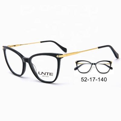 China For Reading Glass China Supplier Top Quality Acetate Glass Eyewear Metal Eyeglass Optical Eyeglass For Lady for sale