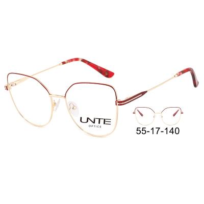 China EU Standard Factory High Comfortable Wearing Wholesale Fashionable Women Big Oversized Glasses Metal Frames Eyewear For Girls for sale