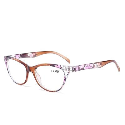 China Cheap OEM price logo women fashion PC thin frame promotional cateye presbyopic reading glasses for sale