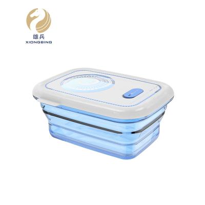 China Custom Viable Collapsible Collapsible Sealed Collapsible Silicone Food Container Lunch Box for sale