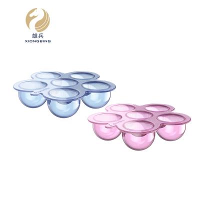 China Heatable 300ml Food Grade Silicone Baby Food Storage Flower Decor Reusable Container for sale