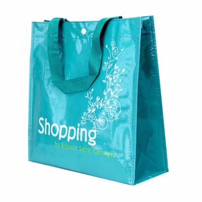 China China Recyclable Reusable Waterproof Sack Woven Shopping Bag PP Woven Shopping Bag, Wholesale Recyclable Full Printing Laminated PP Woven Bag With Handles for sale