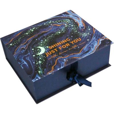 China Recyclable Custom Cardboard Dark Purple Boxes Packing With Bowknot Ribbon Luxury Gift Box for sale