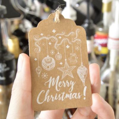 China Beautiful Recyclable Wholesale Cheap Brown Kraft Paper Christmas Hang Tags With Jute Strings, Small Thank You Hang Tag, Thank You Tags for sale